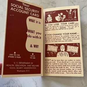 Vintage 1957 Social Security Card Information Booklet